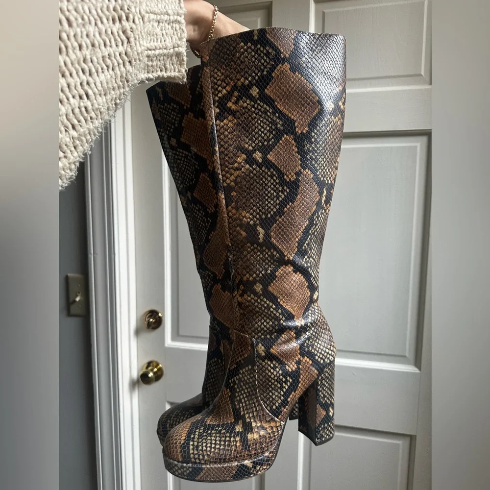 Gorgeous Snakeskin Tall Boots - Picture 3 of 9